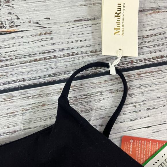 Creora Moto Run Power Fit Sports Fitness Black Halter Bra size Small - Picture 2 of 7